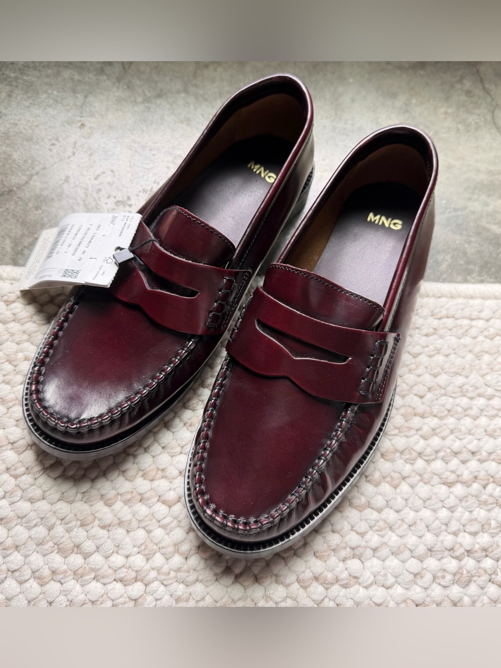 Mango Luisa Penny Loafer in Burgundy